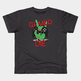 Gamer Until the Day I Die // Funny Zombie Gamer Kids T-Shirt